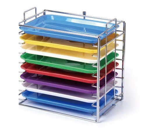 Plastic Set Up Trays & Stainless Steel Tray Rack